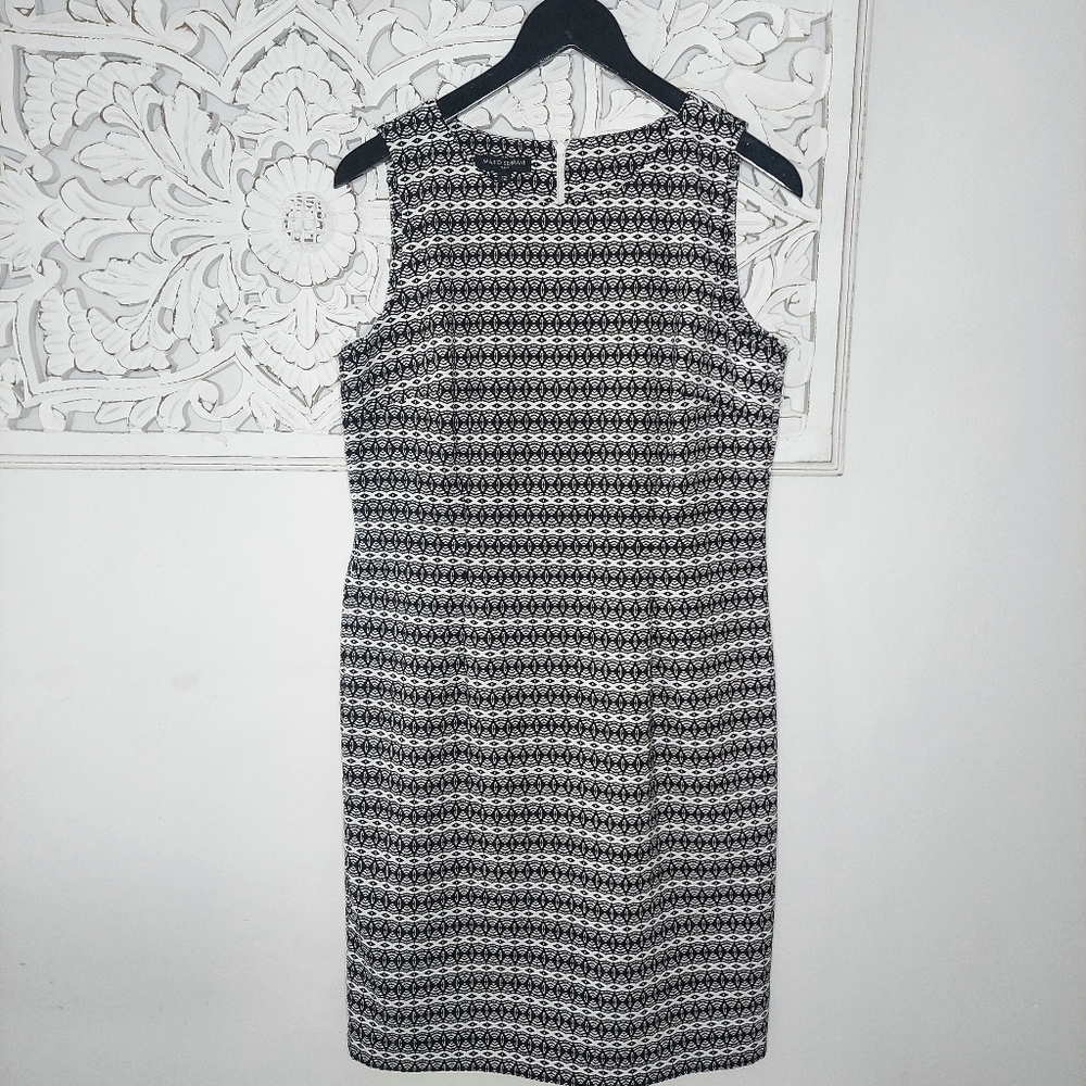 Mario Serrani Geometric Print Sleeveless Sun Dress Black White Size 12